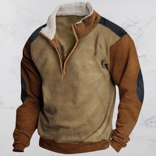 Vintage quarter zip pullover made from soft fabric featuring a modern fit, perfect for casual wear in any occasion. 0